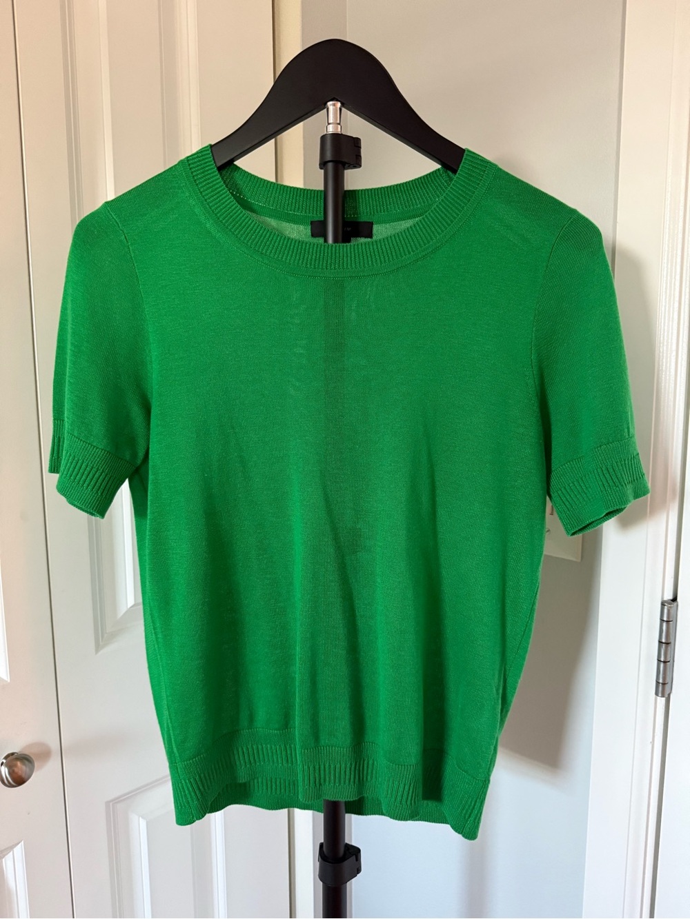 J. Crew Bright Green Short-Sleeve Crewneck Sweater
